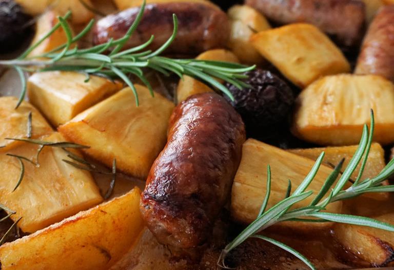 Sausage Pear And Parsnip Tray Bake Recipe Cuisine Fiend